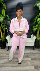 Baddie On The Go Pants Set(Pink)