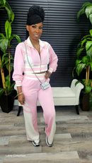 Baddie On The Go Pants Set(Pink)