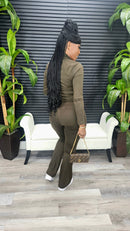 Make You Sweat Legging Set(Brown)