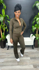Make You Sweat Legging Set(Brown)