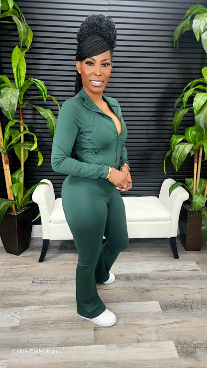 Make You Sweat Legging Set(Olive) - Laine Collection