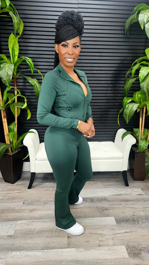 Make You Sweat Legging Set(Olive) - Laine Collection