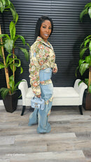 Blossom In Every Way Denim Set