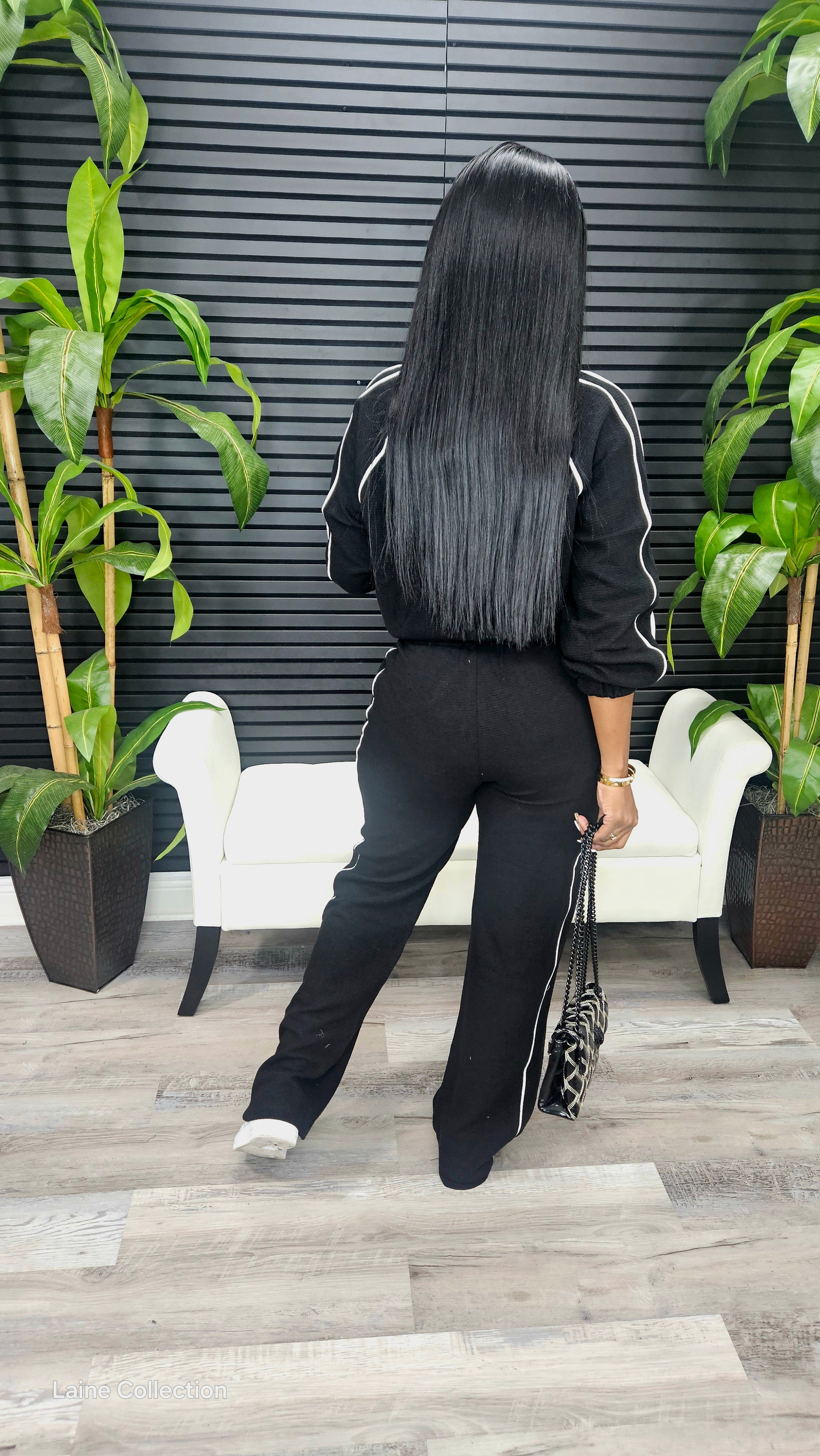 Stay On Track Pants Set(Black)
