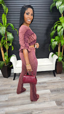 Over Doing It Pants Set(Mahogany)