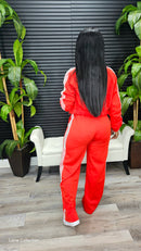 Side Striped Pants Set(Red) - Laine Collection