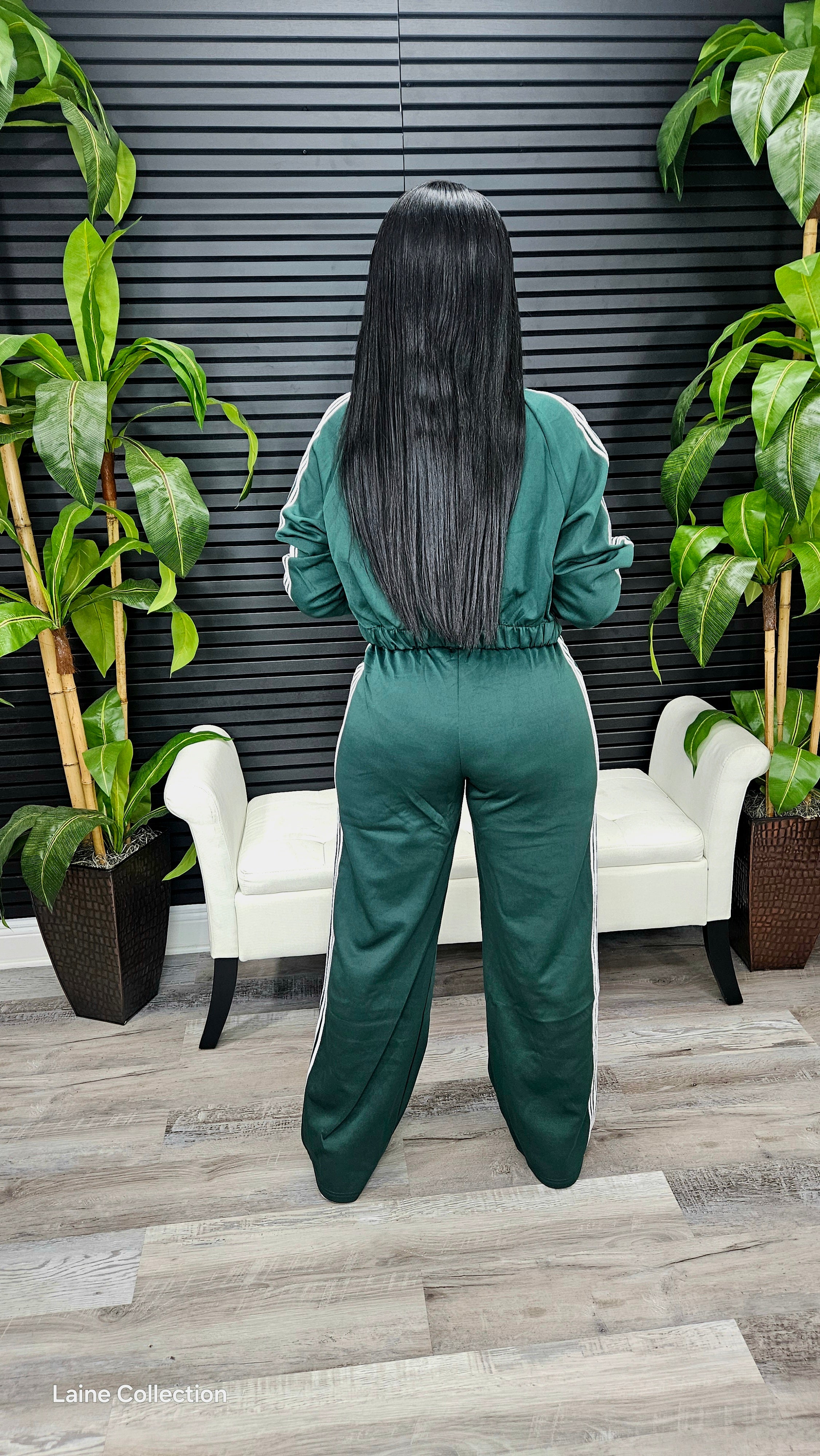 Side Striped Pants Set(Green)