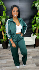 Side Striped Pants Set(Green) - Laine Collection