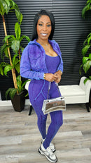 Baddie On The Go Jumpsuit Set(Blueberry)