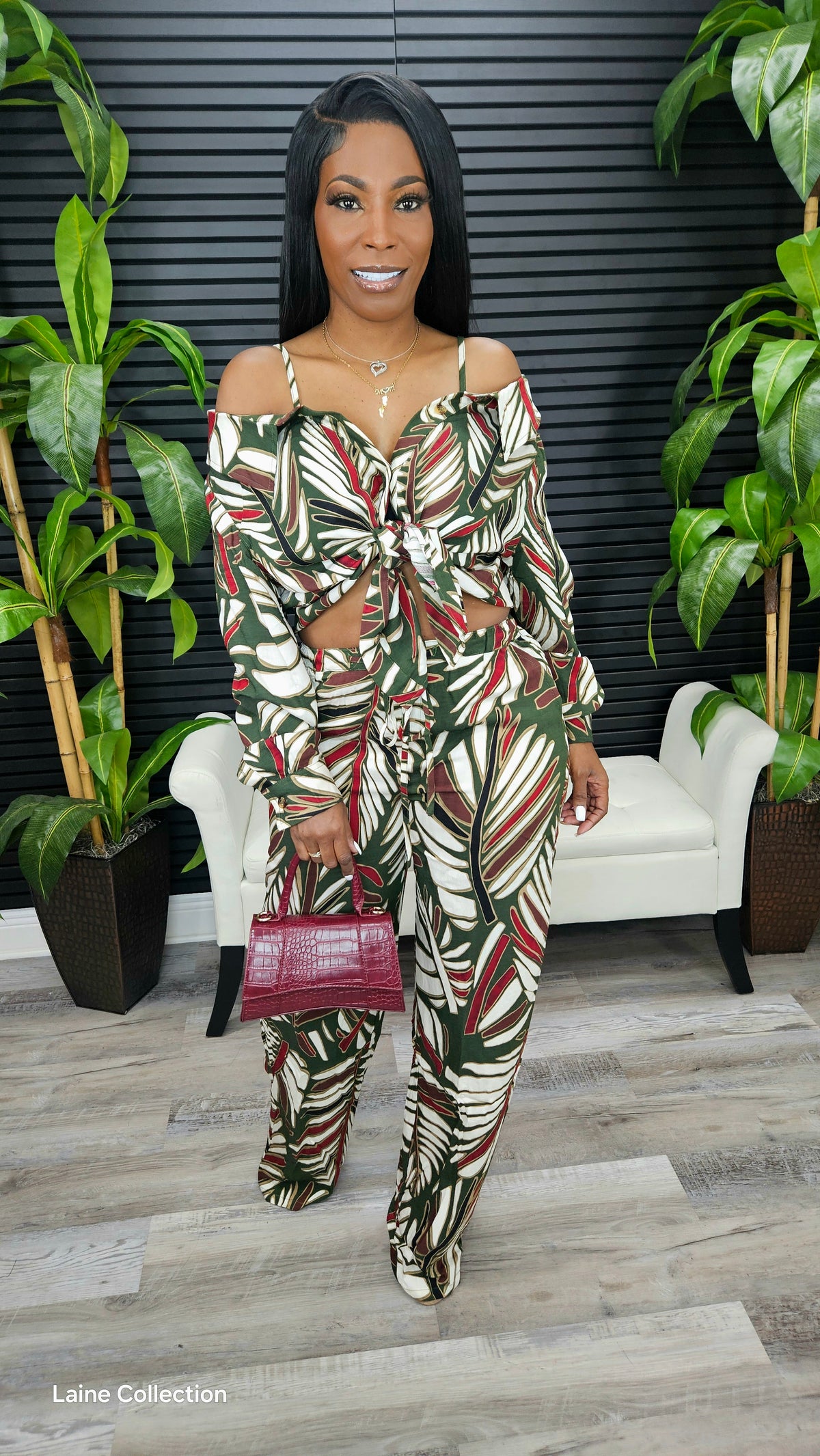 Nothing Like It Pants Set(Olive Combo) - Laine Collection