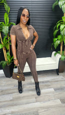 Keep It Polished Jumpsuit(Espresso) - Laine Collection
