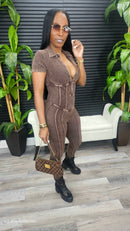 Keep It Polished Jumpsuit(Espresso) - Laine Collection