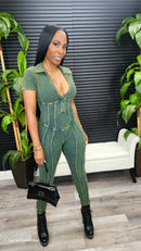 Keep It Polished Jumpsuit(Pine Green) - Laine Collection