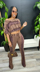 Over Doing It Pants Set(Espresso) - Laine Collection