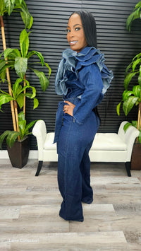 Heartbreaker Ruffle Shoulder Jumpsuit - Laine Collection