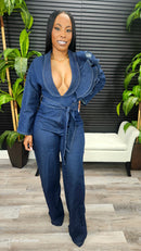 Heartbreaker Ruffle Shoulder Jumpsuit - Laine Collection