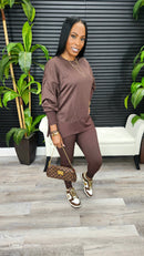 The Not So Basic Leggings Set(Brown) - Laine Collection