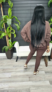 The Not So Basic Leggings Set(Brown) - Laine Collection