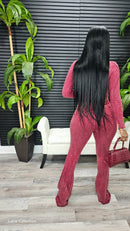 Girls Like Me Pants Set(Red Wine) - Laine Collection