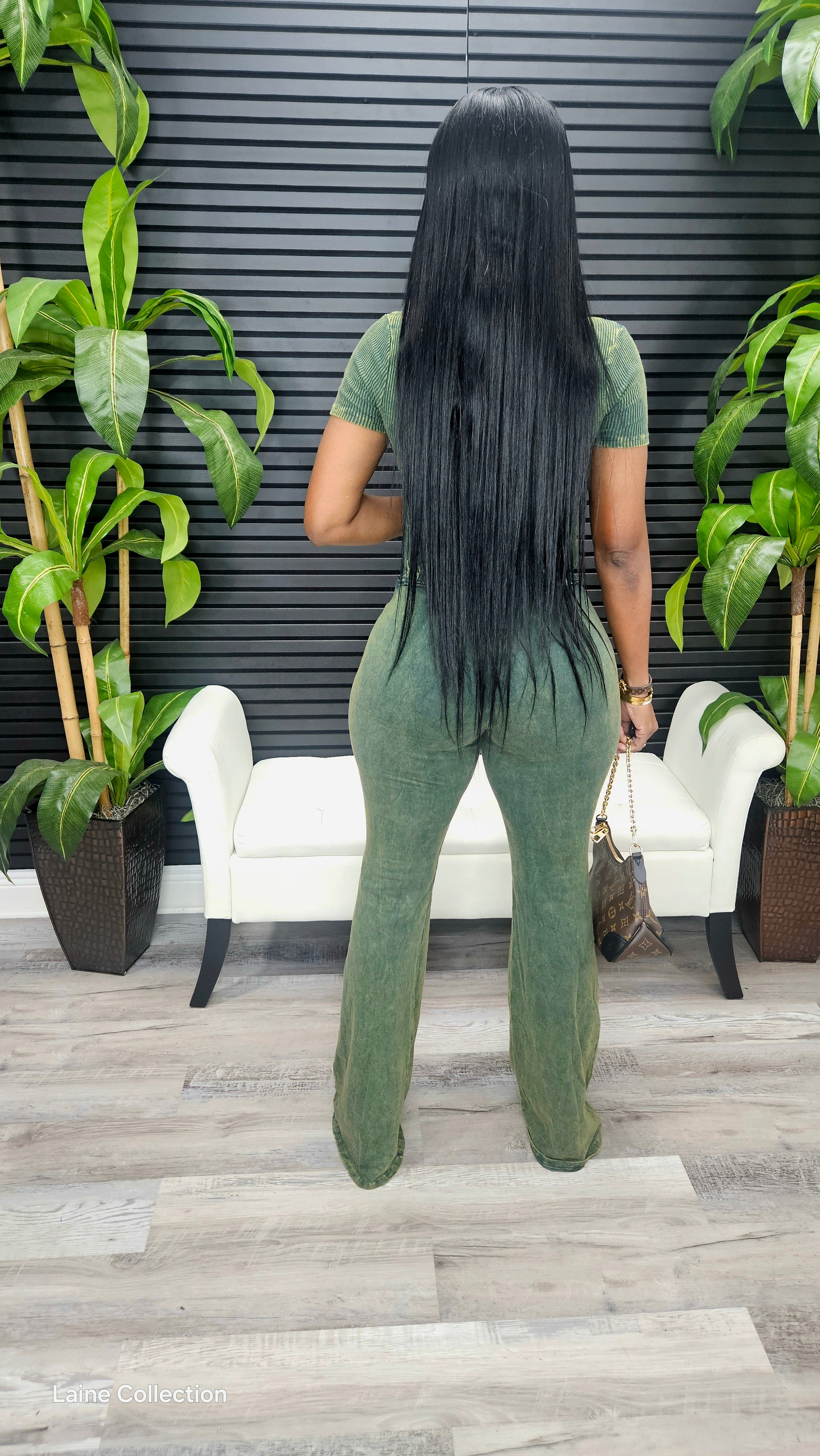 Just A Party Flare Jumpsuit(Pine Green)