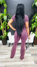 Just A Party Flare Jumpsuit(Fuchsia Stone) - Laine Collection