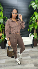 Making You Melt Pants Set(Espresso) - Laine Collection