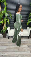 Putting On A Show Pants Set(Olive)