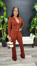 Out Of Line Mineral Wash Pant Set(Dark Brick)