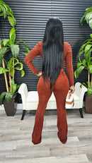 Out Of Line Mineral Wash Pant Set(Dark Brick)