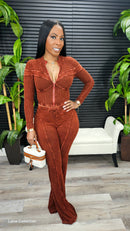 Out Of Line Mineral Wash Pant Set(Dark Brick)