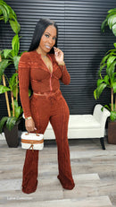 Out Of Line Mineral Wash Pant Set(Dark Brick)