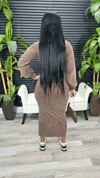 She's That Girl Cargo Hoodie Dress(Espresso)