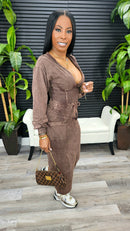 She's That Girl Cargo Hoodie Dress(Espresso)