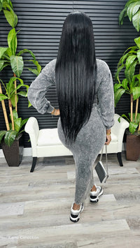 She's That Girl Cargo Hoodie Dress(Acid Black)