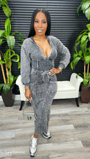 She's That Girl Cargo Hoodie Dress(Acid Black)