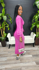 She's That Girl Cargo Hoodie Dress(Wild Fuchsia)