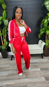 Winter Night Hoodie Pants Set(Red)