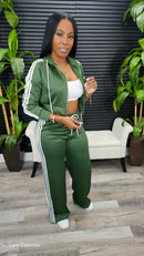 Winter Night Hoodie Pants Set(Olive)