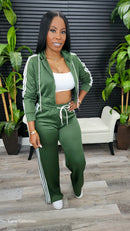 Winter Night Hoodie Pants Set(Olive)