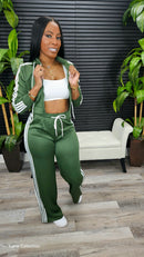 Winter Night Hoodie Pants Set(Olive)