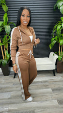 Winter Night Hoodie Pants Set(Mocha)