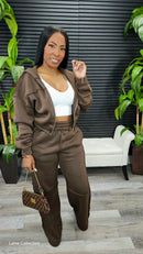 Get Me Right Pants Set(Brown)