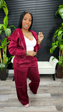 Get Me Right Pants Set(Burgundy)