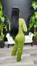 Let Me Work Pants Set (Olive)