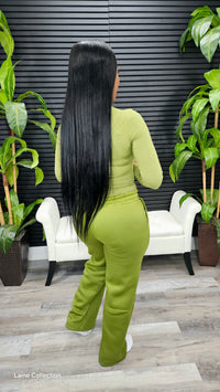 Let Me Work Pants Set (Olive)