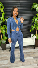 Cheers To Us Pants Set (Navy)