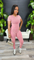See It Through Jumpsuit (Raspberry)