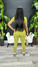 See It Through Jumpsuit (Olive Yellow)