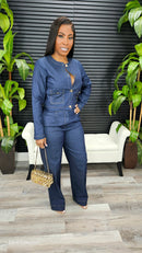 Wish You Would Denim Pants Set