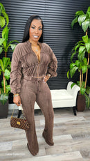 Off Script Pants Set (Espresso)